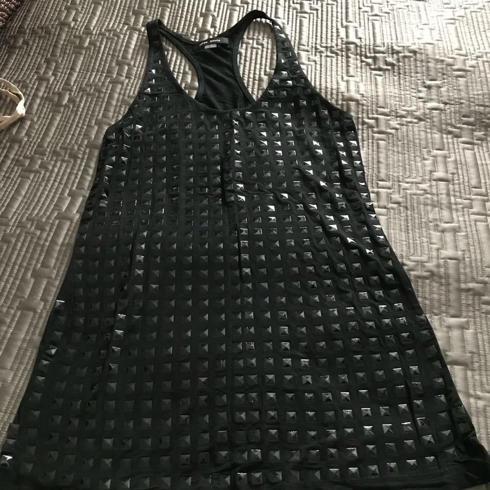 Olive Olivia Black short dress with plastic studs